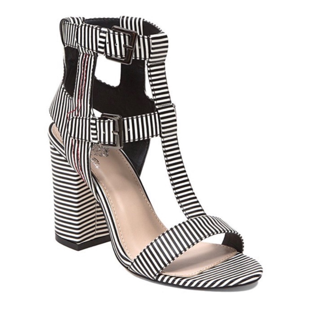 🆕 French Blu Black Oreo Pinstripe Sandals